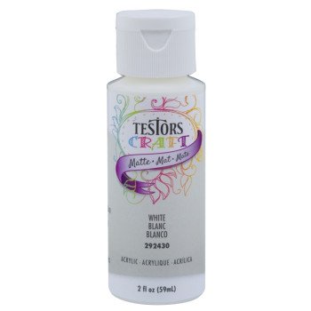 Testors 292430A Acrylic Craft Paint, Matte, White, 2 oz, Bottle