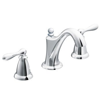 Moen Caldwell Series WS84440 Bathroom Faucet, 4-7/8 in Spout Reach, Chrome Plated, 1.2 gpm, 2-Faucet Handle, Metal