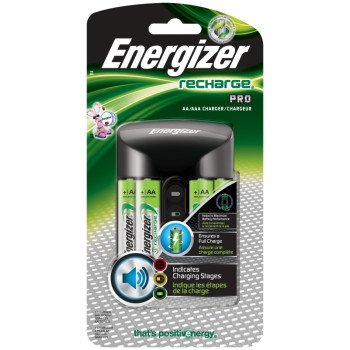 Energizer CHPROWB4 Battery Charger, AA, AAA Battery, Nickel-Metal Hydride Battery, 4 -Battery, Black