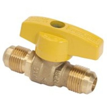 BrassCraft TBVF8 Gas Ball Valve, 1/2 in Connection, Flared, 5 psi Pressure, Brass Body