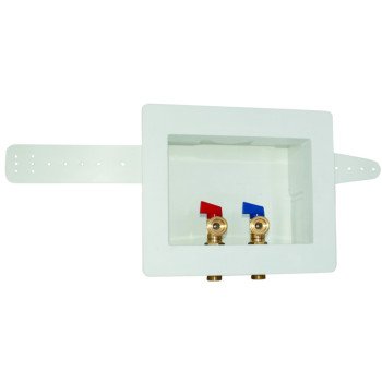 Eastman 60243 Washing Machine Outlet Box, 1/2, 3/4 in Connection, Brass