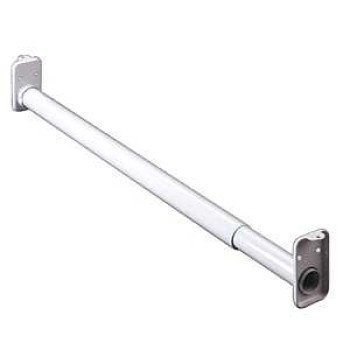 Knape & Vogt KV2 ZC 72 Adjustable Closet Rod, 1-1/16 in Dia, 72 to 120 in L, Steel, Zinc