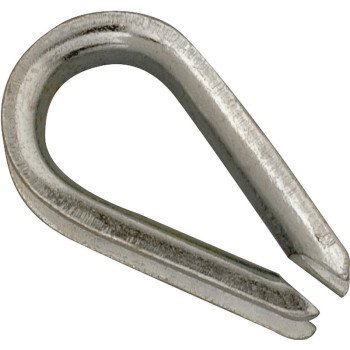 Campbell T7670619 Wire Rope Thimble, 3/16 in Dia Cable, Malleable Iron, Electro-Galvanized