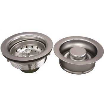 Keeney K5475 Basket Strainer Assembly with Fixed Post, 4-1/2 in Dia, Stainless Steel, Polished Chrome