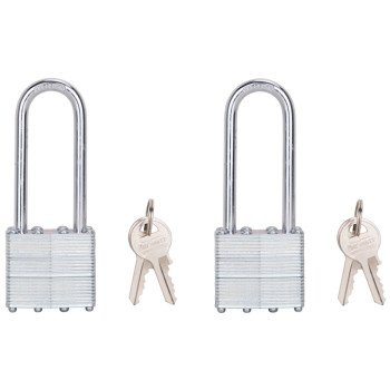 ProSource HD00020L-D-3L2 Padlock Set, Standard Shackle, 1/4 in Dia Shackle, 2-3/4 in H Shackle, Steel Shackle