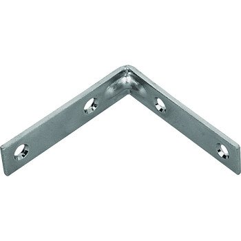 ProSource CB-Z04-013L Corner Brace, 4 in L, 4 in W, 7/8 in H, Steel, Zinc-Plated, 3.1 mm Thick Material