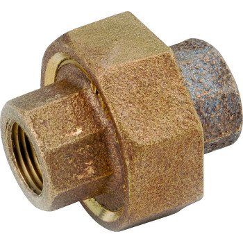 Anderson Metals 738104-02 Pipe Union, 1/8 in, FIPT, Red Brass, 200 psi Pressure