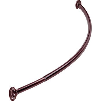 Simple Spaces SD-CSR-VB Shower Curtain Rod, 13-1/2 lb, 52 to 72 in L Adjustable, 1 in Dia Rod, Steel, Venetian Bronze