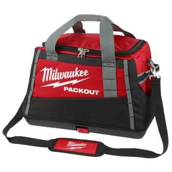 Milwaukee 48-22-8322 Tool Bag, 12.2 in W, 20 in D, 13.8 in H, 8-Pocket, Polyester, Black/Red