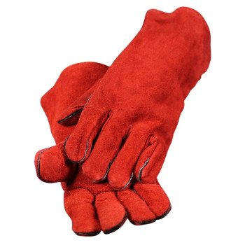 GLV1 GLOVES FIREPLACE LTHR RED