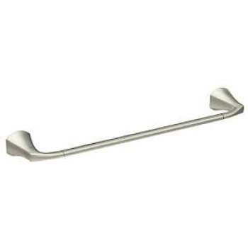 Moen Lindor MY8718BN Towel Bar, 18 in L Rod, Brass/Zinc, Brushed Nickel, Wall Mounting