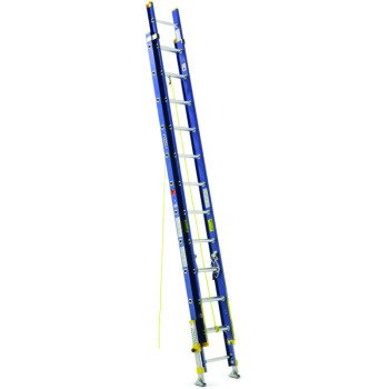 Werner D8224-2EQ Extension Ladder, 23 ft H Reach, 300 lb, Fiberglass