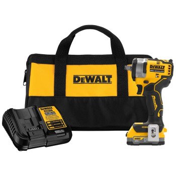 DEWALT DCF911E1 Impact Wrench, Battery Included, 20 V, 1/2 in Drive, Square Drive, 3150 ipm, 2800 rpm Speed