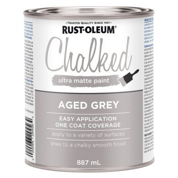 Rust-Oleum 286944 Chalk Paint, Ultra Matte, Aged Gray, 30 oz