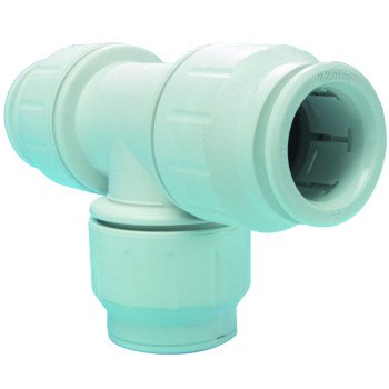 Speedfit PEI0220P Union Pipe Tee, 1/2 in, Push-Fit, Polyethylene, White, 80 to 160 psi Pressure