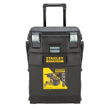 STANLEY 020800R 4-in-1 Mobile Work Station, 5 cu-in, Structural Foam, Black, 9 in L x 22 in W x 29 in H Outside