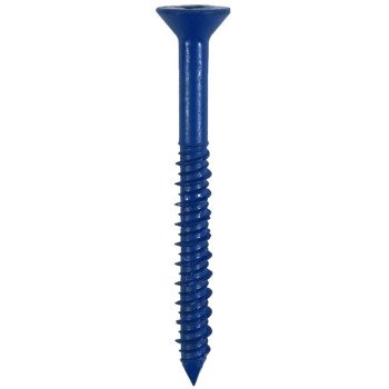 Cobra Anchors 633T Screw, 1/4 in Thread, 2-3/4 in L, Flat Head, Phillips, Robertson Drive, Steel, Fluorocarbon-Coated, 100/PK