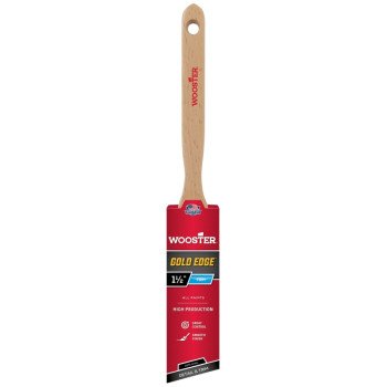 Wooster 5236-1-1/2 Paint Brush, 1-1/2 in W, 2-7/16 in L Bristle, Polyester Bristle, Semi-Oval Angle Sash Handle