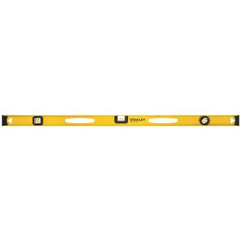 STANLEY 42-328 I-Beam Level, 48 in L, 3-Vial, 2-Hang Hole, Non-Magnetic, Aluminum, Black/Yellow