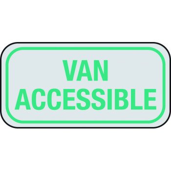 Hy-Ko HW-54 Parking Sign, Rectangular, VAN ACCESSIBLE, Gray Legend, White Background, Aluminum