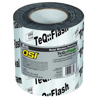 OSI 1532160 Window Flashing Tape, 75 ft L, 9 in W, Black, Self-Adhesive