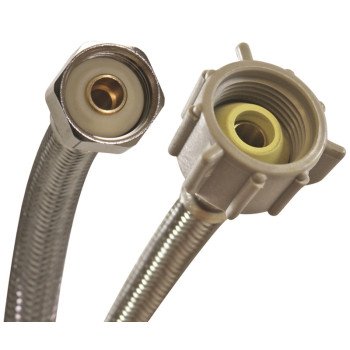 Fluidmaster Fits-All B4T12U Toilet Connector, 3/8 in Inlet, Compression Inlet, 7/8 in Outlet, Ballcock Outlet, 12 in L