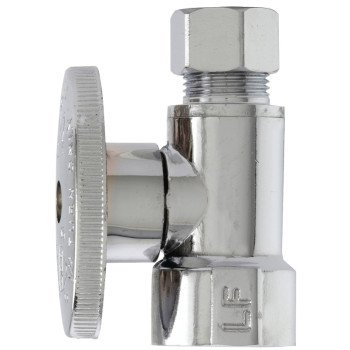 Plumb Pak PP53PCLF Shut-Off Valve, 1/2 x 3/8 in Connection, FIP x Compression, Brass Body