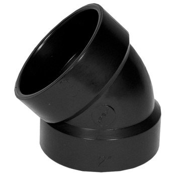 IPEX 027243 Pipe Elbow, 3 in, Hub, 45 deg Angle, ABS, SCH 40 Schedule