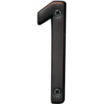 Hy-Ko Prestige Series BR-42OWB/1 House Number, Character: 1, 4 in H Character, Bronze Character, Solid Brass