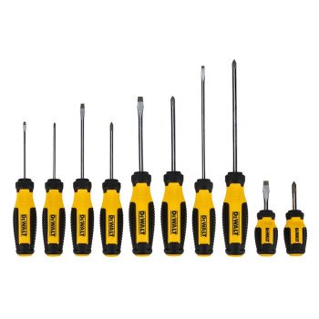 DEWALT DWHT65201 Screwdriver Set, 10-Piece, Bi-Material/Steel, Chrome-Plated