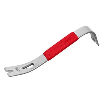 Milwaukee 48-22-9034 Pry Bar with Shockshield Grip, 12 in L, Beveled Tip, Steel