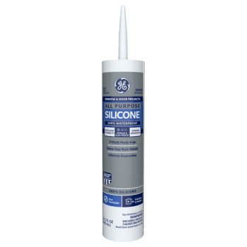 GE Silicone 1 2749483 All Purpose Sealant, White, 24 hr Curing, 10.1 fl-oz Cartridge