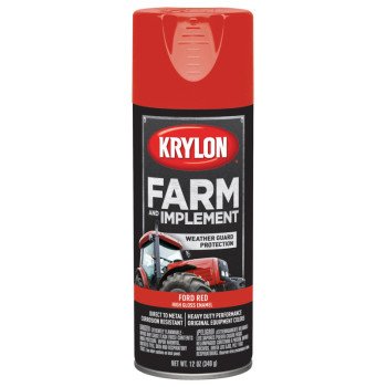 Krylon K01941000 Farm Equipment Spray, High-Gloss, Ford Red, 12 oz