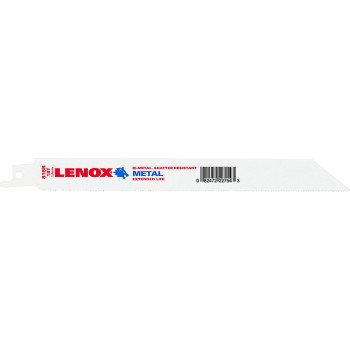 Lenox 22754OSB818R Reciprocating Saw Blade, Applicable Materials: Metal, Wood, 3/4 in W, 8 in L, 18 TPI