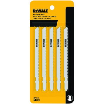 DEWALT DW3753-5 Jig Saw Blade, 1/4 in W, 6 TPI