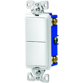 Eaton Wiring Devices 7700 7728W-BOX Combination Switch, 15 A, 120/277 V, SPST, Lead Wire Terminal, White