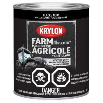 Krylon 2020 Farm Equipment Paint, Gloss, Black, 32 oz