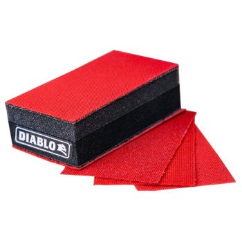 Diablo SandNet DFB323DUOH01G Hand Sanding Block, 9 in L, 3.66 in W, 80, 120, 220 Grit, Coarse, Medium, Ultra Fine