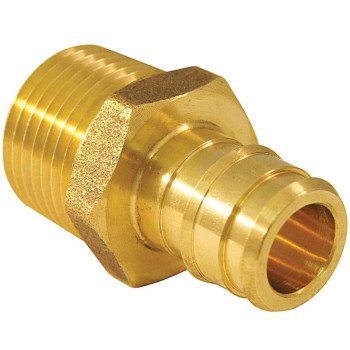 Apollo Valves ExpansionPEX EPXMA1210PK Pipe Adapter, 1/2 in, Barb x MNPT, Brass, 200 psi Pressure