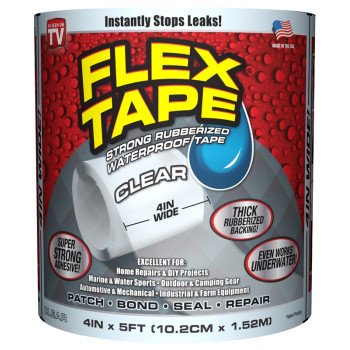 Flex Seal TFSCLRR0405 Repair Tape, 5 ft L, 4 in W, Clear