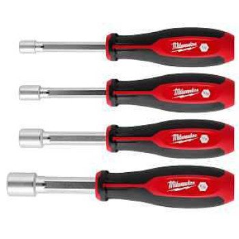 Milwaukee HollowCore Series 48-22-2444 Nut Driver Set, 4 -Piece, Polypropylene/Steel, Red