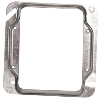 HUBBELL 52C17BAR Device Box Cover, 4 in L, 4 in W, Square, Steel