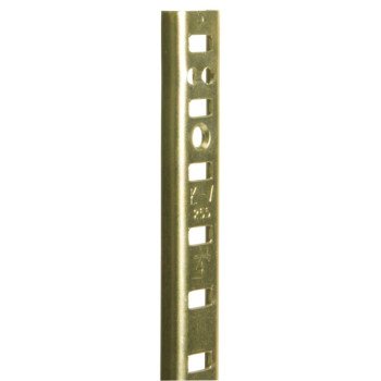 Knape & Vogt 255 PK255 BR 60 Shelf Standard, 500 lb, 23 ga Thick Material, 5/8 in W, 60 in H, Steel, Brass