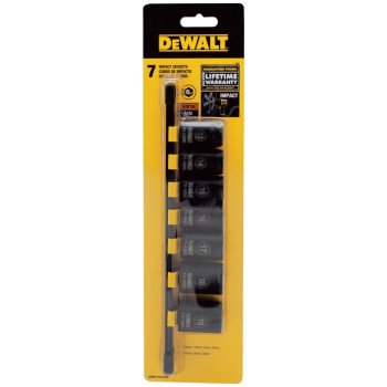 DEWALT DWMT74453OSP Socket Set, Includes: 13 mm, 14 mm, 15 mm, 17 mm, 18 mm, 19 mm Sockets