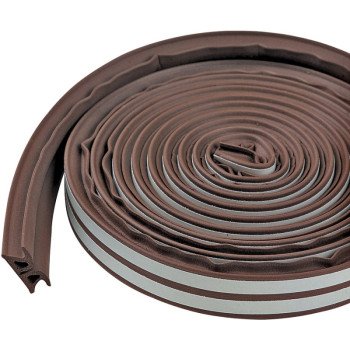 M-D 43848 Weatherstrip Tape, 3/8 in W, 17 ft L, EPDM/Silicone, Brown