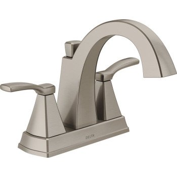 Delta Flynn Series 25768LF-SS Center Set Bathroom Faucet, 1.2 gpm, 2-Faucet Handle, 3-Faucet Hole, Stainless