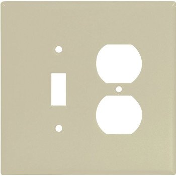 Eaton Wiring Devices 2148V-BOX Combination Wallplate, 5-1/4 in L, 5-5/16 in W, 2 -Gang, Thermoset, Ivory