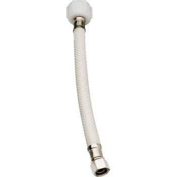 Plumb Pak EZ Series PP23872 Toilet Supply Tube, 3/8 in Inlet, Compression Inlet, 7/8 in Outlet, Ballcock Outlet, 20 in L