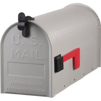 Gibraltar Mailboxes Grayson Series ST100000 Rural Mailbox, 800 cu-in Capacity, Galvanized Steel, Powder-Coated, 7 in W