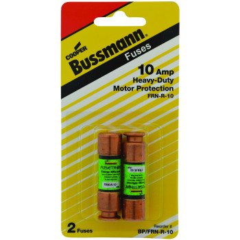 Bussmann BP/FRN-R-10 Fuse, 10 A, 250 V, 20, 200 kA Interrupt, Cartridge, Time Delay Fuse